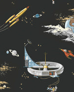 Space Adventure Borastapeter Fairyland ruimte behang voor de jongenskamer zwart 8155