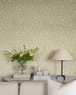 Midbec Oak Tree William Morris behang voor de neutrale kinderkamer babykamer warm geel 82027