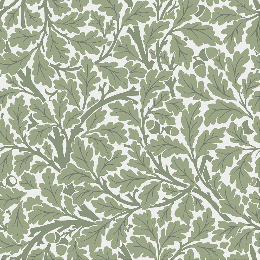 Midbec Oak Tree William Morris behang voor de neutrale kinderkamer babykamer groen 82028