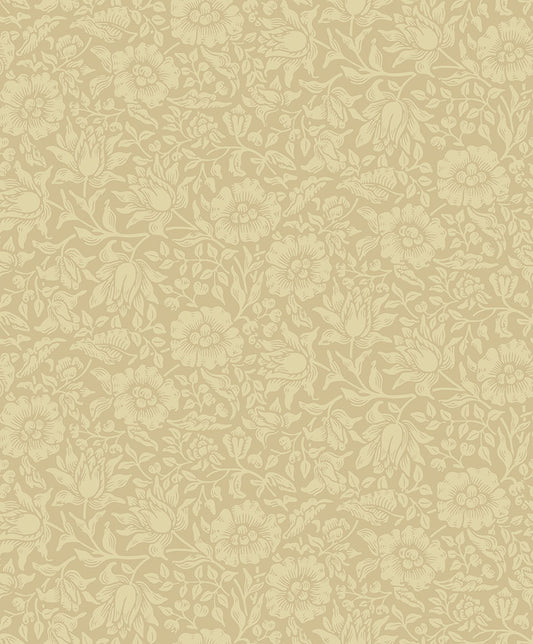 Midbec Mallow bloemenbehang meisjeskamer babykamer en tienerkamer oker geel 82039