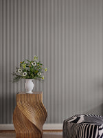 Sandberg strepen behang Estelle graphite zwart wit jongenskamer meisjeskamer babykamer neutrale kinderkamer 826-81