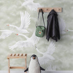 Clouds Swans mural van Borastapeter zwanen behang voor meisjeskamer en babykamer 9414W