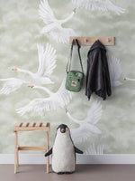 Clouds Swans mural van Borastapeter zwanen behang voor meisjeskamer en babykamer 9414W