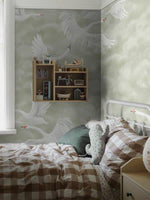 Clouds Swans mural van Borastapeter zwanen behang voor meisjeskamer en babykamer 9414W