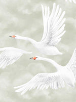 Clouds Swans mural van Borastapeter zwanen behang voor meisjeskamer en babykamer 9414W