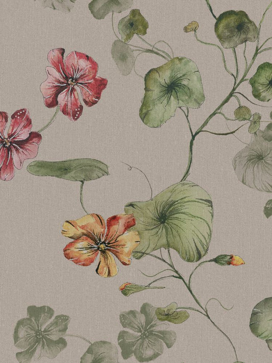 My Feldt Trädgårdskrasse borastapeter mural bloemen meisjeskamer en babykamer 9577w beige