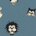Annet Weelink vintage cartoon behang voor de kinderkamer blauw jongenskamer petrol 