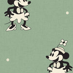 Annet Weelink Vintage cartoon kinderbehang voor meisjeskamer mini mouse groen