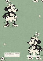 Annet Weelink Vintage cartoon kinderbehang voor meisjeskamer mini mouse groen