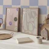 Annet Weelink behang voor de kinderkamer blokken checkers patroon blauw