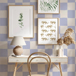 Annet Weelink behang voor de kinderkamer blokken checkers patroon blauw