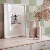 Annet Weelink blokken behang checker check mate groen kinderbehang