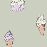 Ice Cream behang voor de kinderkamer annet weelink kids wallpaper groen
