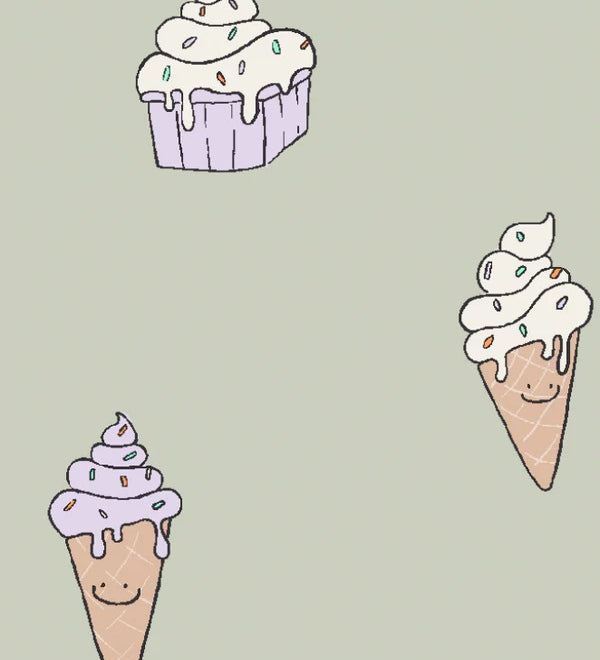 Ice Cream behang voor de kinderkamer annet weelink kids wallpaper groen