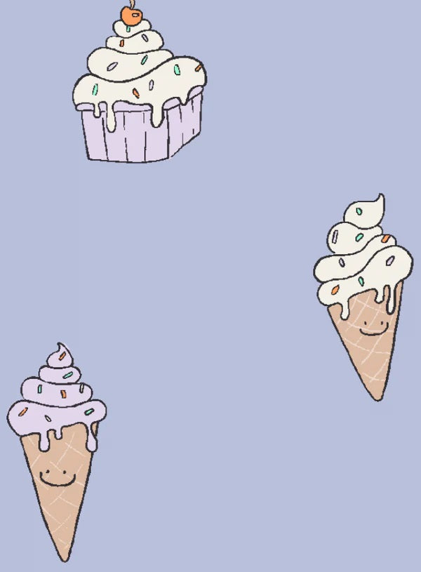 Ice Cream behang voor de kinderkamer annet weelink kids wallpaper lila