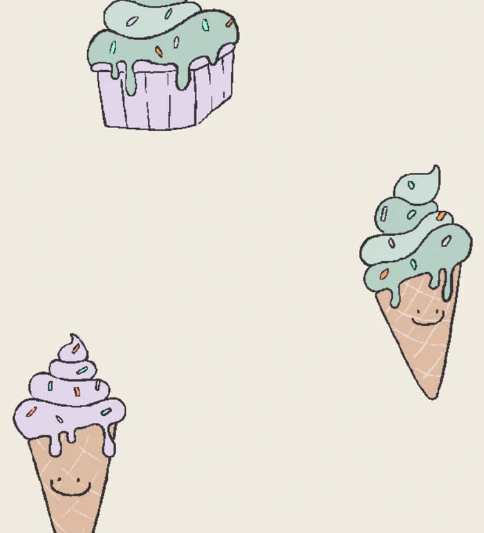 Ice Cream behang voor de kinderkamer annet weelink kids wallpaper off white