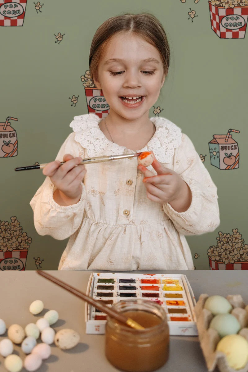 Popcorn behang voor de kinderkamer groen annet weelink