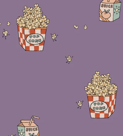 Popcorn behang voor de kinderkamer paars annet weelink