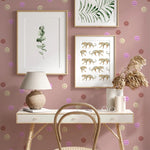 Smiley behang voor de kinderkamer van Annet Weelink Smiley wallpaper kidsroom terra