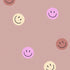 Smiley behang voor de kinderkamer van Annet Weelink Smiley wallpaper kidsroom terra