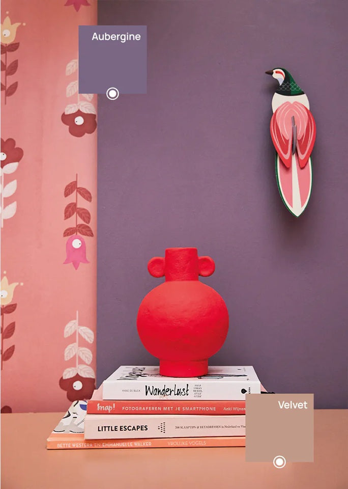 Aubergine paarse verf voor de kinderkamer bibelotte