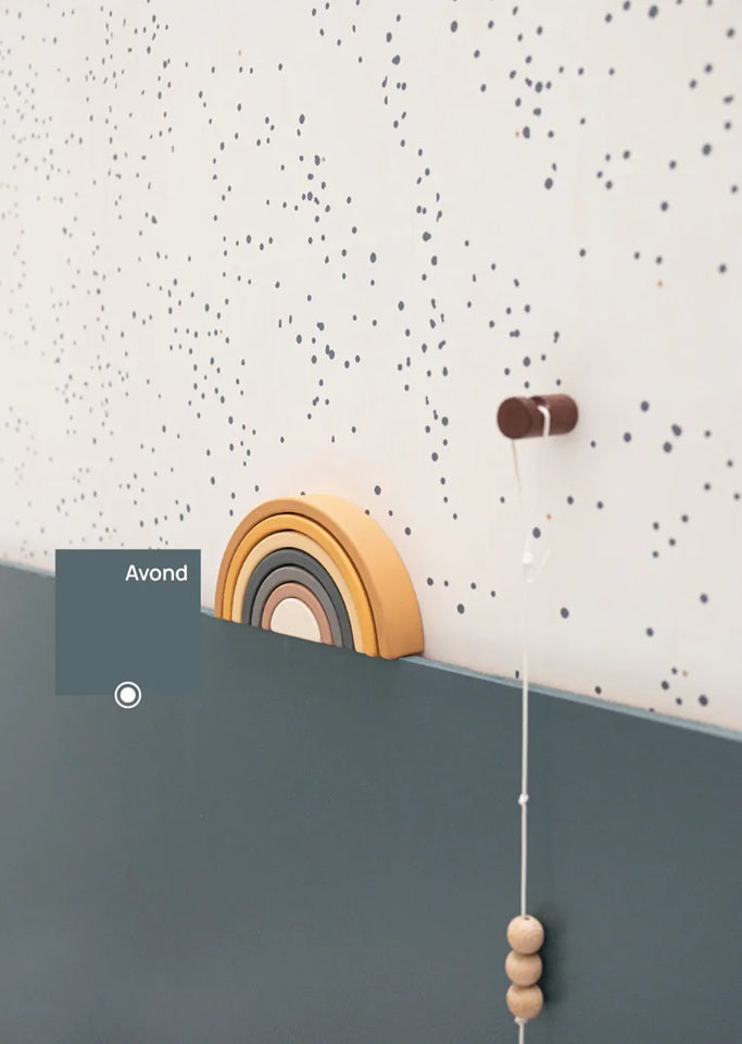 bibelotte verf voor de kinderkamer donkerblauw avond