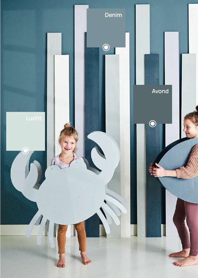 bibelotte verf voor de kinderkamer donkerblauw avond