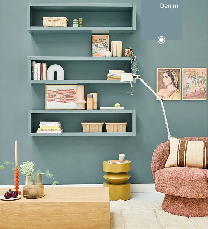 Bibelotte verf voor de kinderkamer denim blauw
