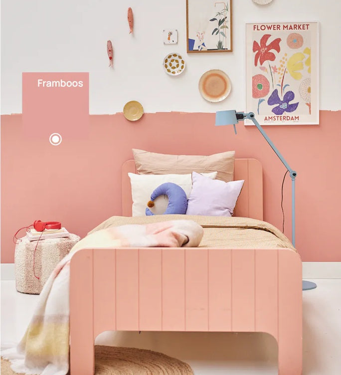 Bibelotte verf voor de kinderkamer framboos roze