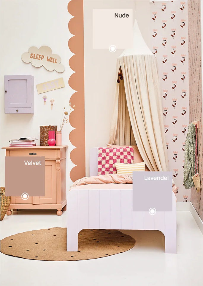 Bibelotte verf voor de kinderkamer velvet taupe 