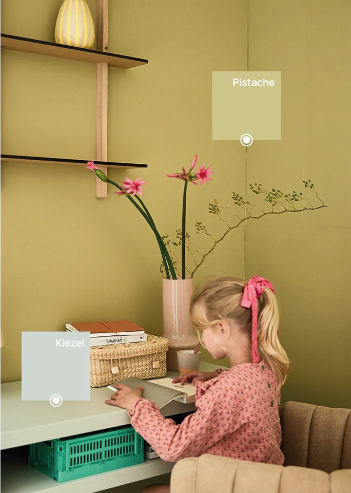 Bibelotte verf pistache groen voor de kinderkamer