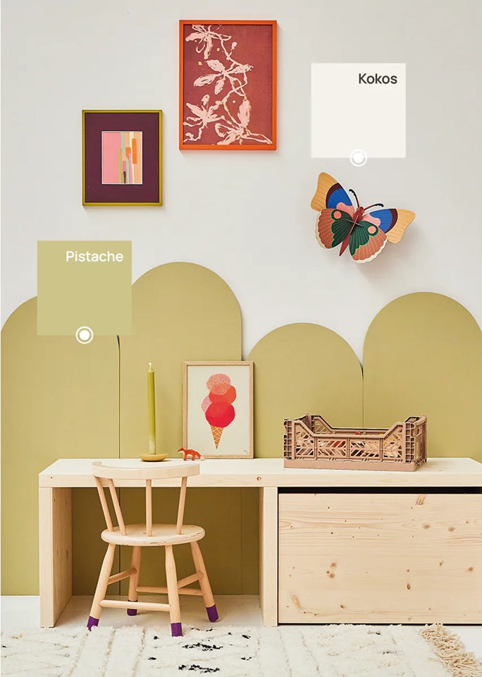 Bibelotte verf pistache groen voor de kinderkamer