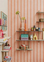 Bibelotte behang voor de kinderkamer Chevron strepen sienna rood bruin