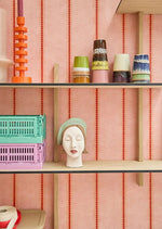 Bibelotte behang voor de kinderkamer Chevron strepen sienna rood bruin