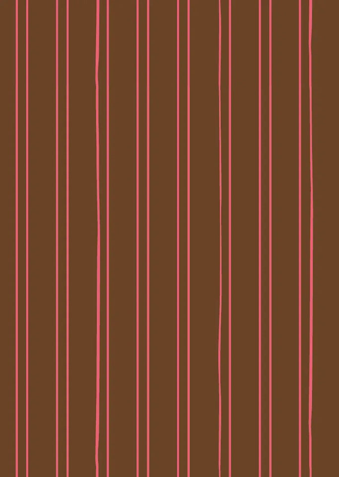Bibelotte behang gestreept bruin roze