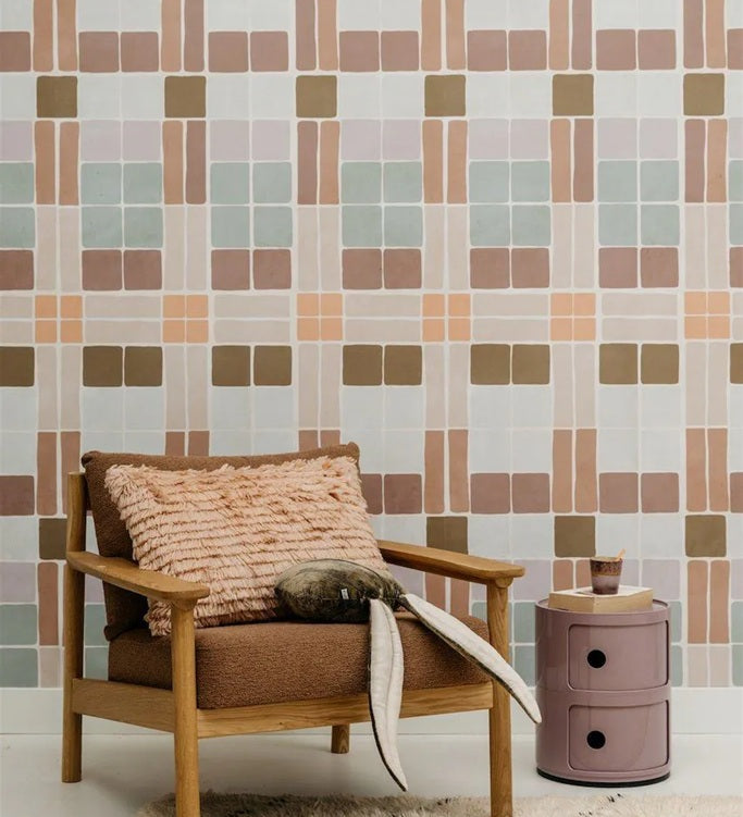 Bibelotte Patchwork behang voor de kinderkamer blush