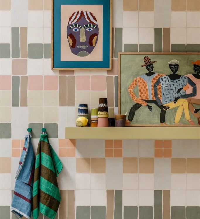 Bibelotte Patchwork behang voor de kinderkamer retro