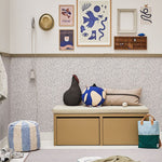 Bibelotte behang voor de kinderkamer terrazzo kobalt blauw