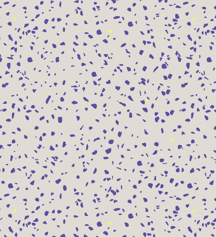 Bibelotte behang voor de kinderkamer terrazzo kobalt blauw