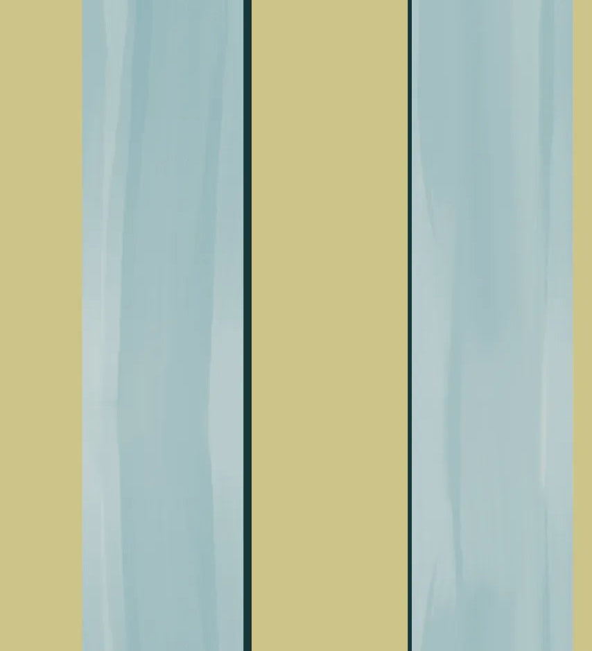 Bibelotte strepen behang voor de kinderkamer nola pistache blauw olijfgroen