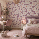 Bloemen fotobehang kinderkamer meisjeskamer Bloom! Papr Walls mauve