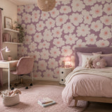 Bloemen fotobehang kinderkamer meisjeskamer Bloom! Papr Walls mauve