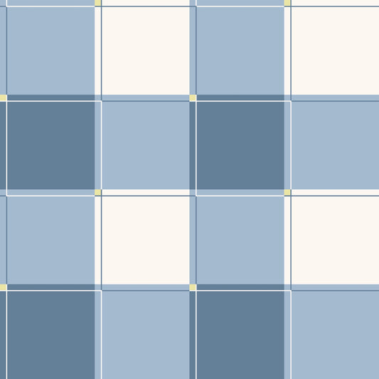 Blokken behang kinderkamer jongenskamer tienerkamer blauw donkerblauw