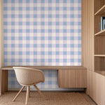 Blokken behang kinderkamer meisjeskamer tienerkamer lila lichtblauw 