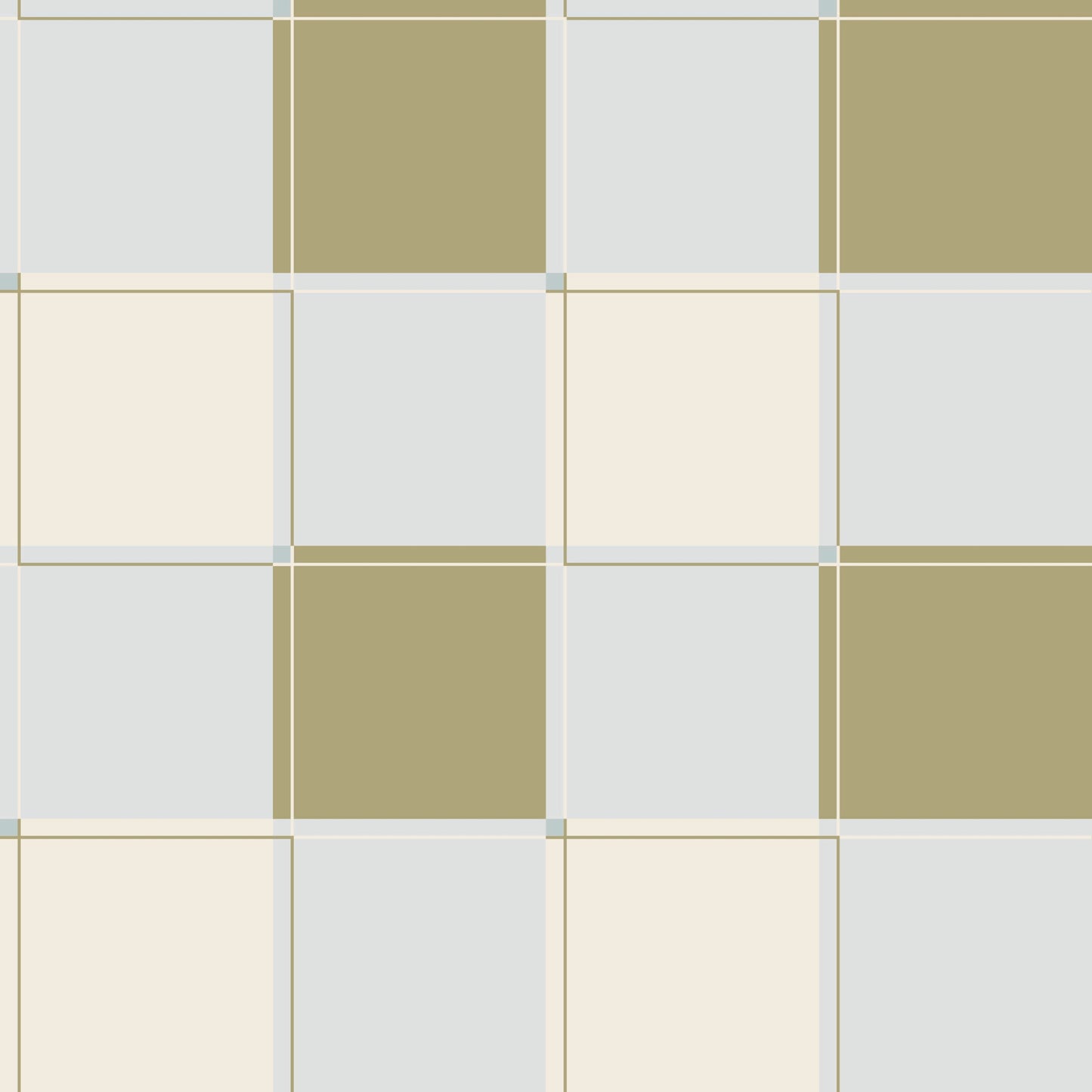 Papr Walls Blokken Behang On the Grid - Groen/Creme