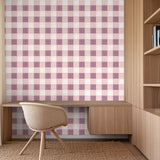 Blokken behang kinderkamer meisjeskamer tienerkamer roze mauve