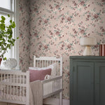 Borastapeter nomi kinderbehang rozen bloemenbehang roze 7484