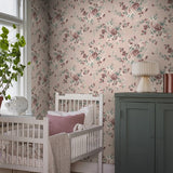 Borastapeter nomi kinderbehang rozen bloemenbehang roze 7484