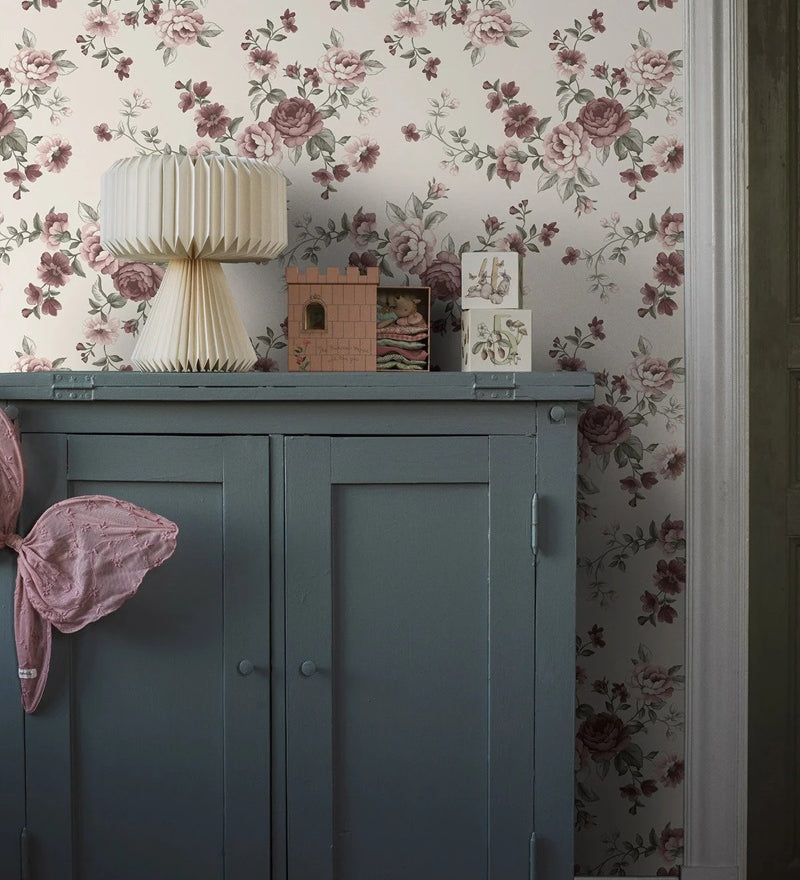 Borastapeter kinderbehang rozen bloemenbehang nomi 7485 creme