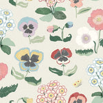Borastapeter Astrid Wilson bloemen behang voor de kinderkamer Posy, beige